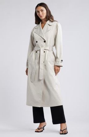 Open Edit Belted Trench Coat in Beige Pumice at Nordstrom Rack, Size Small
