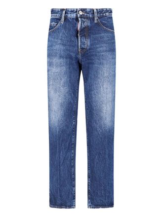Dsquared2 Straight Leg Jeans with Medium Blue Wash
