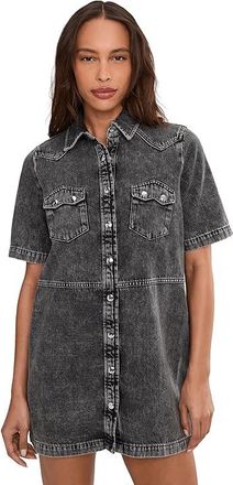 AllSaints Rock Denim Dress Womens Dress Washed Grey : UK 14 (US Womens 10), Cotton/Polyester/Viscose