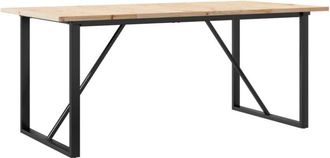 vidaXL Vidaxl - Dining Table O-Frame 180x90x75.5 cm Solid Wood Pine and Steel