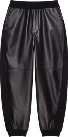 Givenchy Sweatpants, male, Black, M, Leather Seam Cutlines Jogger Trousers Black