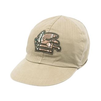 Etro Pegaso Geborduurde Cap - unisex - Petten - Beige - M - Denim - Accessoires