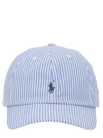 Ralph Lauren Light Blue Logo Stripes Baseball Hat