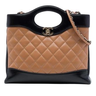Chanel Pre-owned Quilted Satchel - Dames - Pre-owned - Bruin - Maat: ONE Size Leer