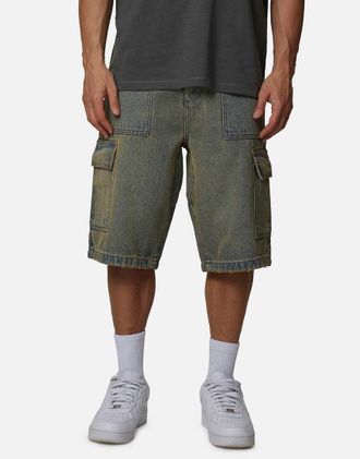 Good For Nothing Pantaloncini cargo ampi in denim blu slavato