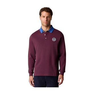 Brooks Brothers Tops, Heren, Rood, M, Katoen, Katoenen polo met logo-embleem