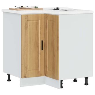 Berkfield Home Kitchen Corner Base Cabinet&not;Porto Artisan Oak Engineered Wood in Brown