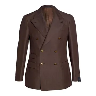 Gabriele Pasini Blazers, male, Brown, Size: XL Double-breasted Six-button Jacket