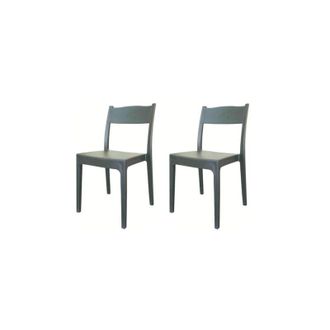 Far kit 2 sedie polipropilene bar ristorante sedia interno esterno giardino antracit