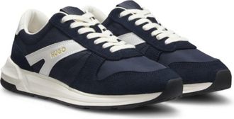 HUGO BOSS Suede-trim sneakers with logo details