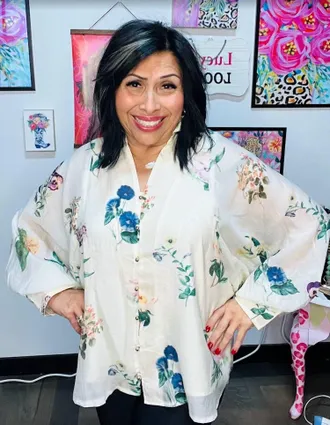 Entro After Hours Floral Blouse In Cream