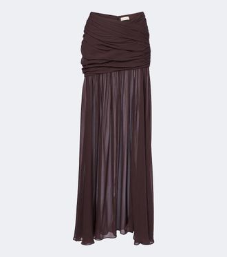 De La Vali Amaya gathered chiffon maxi skirt