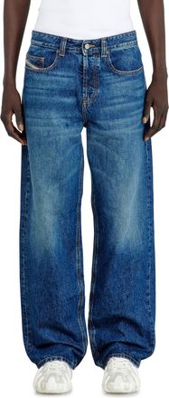 Diesel Relaxed Jeans Low Waist 2001 D-Macro, Medium blue, Button fly