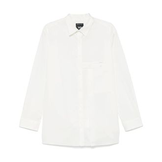 Yohji Yamamoto Overhemden, Heren, Wit, L, Katoen, Poplin Overhemd