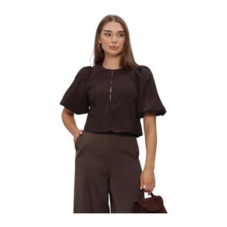 Y.A.S Y.a.s, Dames, Blouses & Shirts, Bruin, Maat: XL