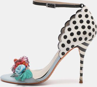 Sophia Webster Multicolor Leather Lilico Flower Embellished Ankle Strap Open Toe Sandals