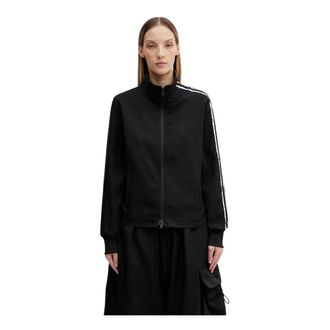 Yohji Yamamoto Chaqueta Deportiva Y-3 con Corte Raw y 3 Rayas - Sweatshirts & Hoodies - Mujer - Negro - S