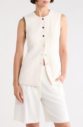 DKNY Textured Crepe Vest in Coconut at Nordstrom Rack, Size 16