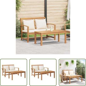 vidaXL vidaXL Tavolo esterno - Set Panchina e Tavolo da Giardino con Cuscini 2 Pezzo