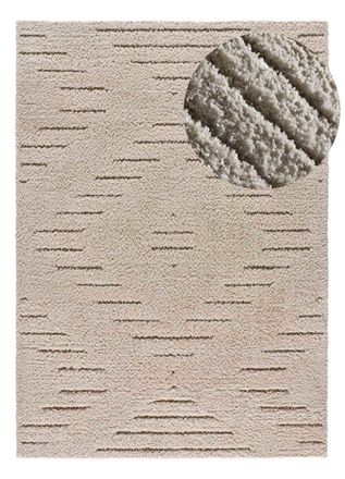 Atticgo Alfombra shaggy escandinava crema 120x170 cm