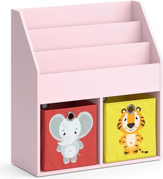 Vicco Estanter&iacute;a Infantil Luigi, Rosa, 72 X 79 Cm Con 2 Cajas Plegables (elefante, Tigre) Vicco