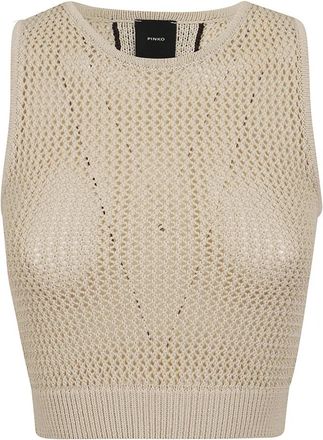 Pinko Morus Top - Dames - Tops zonder mouwen - Grijs - XS - Katoen - Tops
