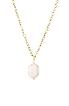 st. Moran Freshwater Pearl Pendant Necklace in Gold/White at Nordstrom