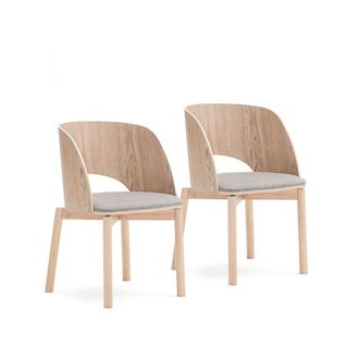 HOMN Pack 2 sillas de comedor natural