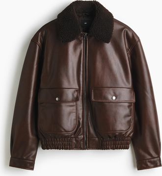 H&M Wattierte Fliegerjacke - Brown