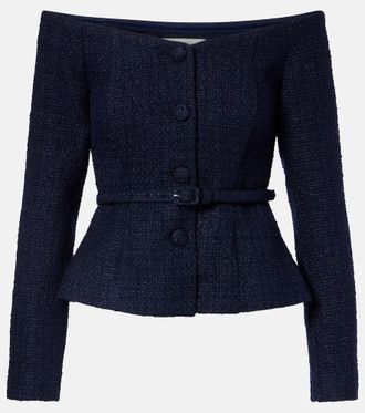 Roland Mouret Off-shoulder boucl&eacute; top