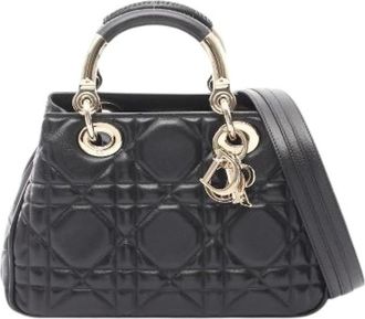 Dior Pre-owned Lady 95.22 Leder 2way Handtas - Dames - Vintage Handtas - Zwart - ONE Size - Leer - Vintage