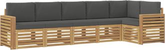 vidaXL Conjunto De Sof&aacute;s De Exterior 6 Uds. Blanco Y Antracita Vidaxl