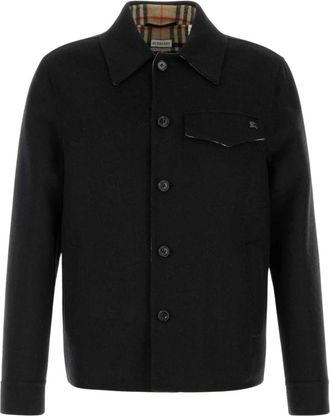 Burberry Wool Jacket - Heren - Zomerjassen - Zwart - M - Wol - Jassen