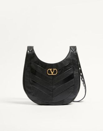 Valentino Garavani Valentino Garavani Hoboho Small Hobo Bag In Chevron-Patterned Nappa Leather Wo