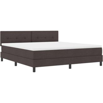 vidaXL Vidaxl - Cama Tipo Box Spring Marr&oacute;n Oscuro 180 X 200 Cm Tela