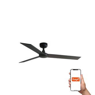 Netlighting Rudder Large 3 Blade Ceiling Fan Matt Black Walnut Tuya Smart System