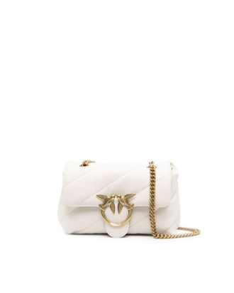 Pinko Mini Love Bag Puff Maxi Quilt White Silk/Antique Gold