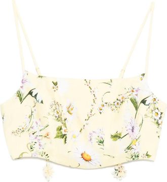 Camilla Top crop a fiori - Giallo