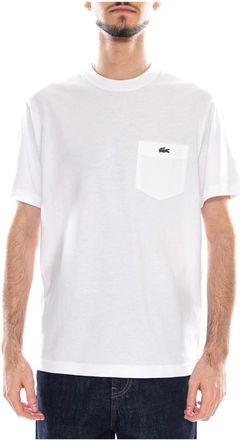 Lacoste T-shirt met ronde hals en borstzak - Heren - T-shirts - Wit - 2XL - Katoen - Tops