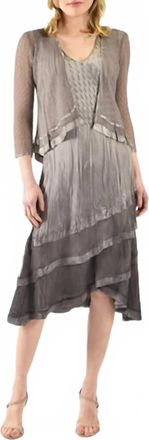 Komarov Charmeuse 2-Piece Set Dress In Oyster
