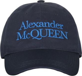 Alexander McQueen Hats & Caps, male, Blue, S, Embroidered Logo Baseball Cap