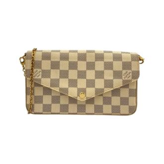 Louis Vuitton Pre-owned Pochette Felicie Damier Azur Schoudertas - Dames - Pre-owned - Bruin - Maat: ONE Size