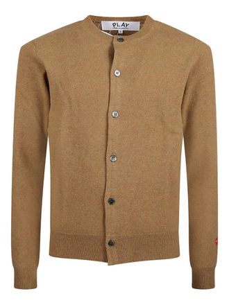 Comme Des Garçons button heart-motif cardigan - Marrone
