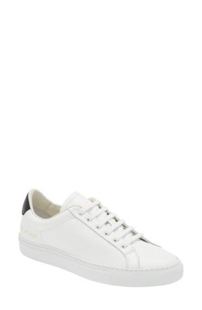 Common Projects Retro Low Top Sneaker in White/Black at Nordstrom, Size 6Us