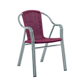 Resol Sillon Aluminio Edge Comfort Burdeos, Sill&oacute;n Aluminio Edge Comfort Burdeossill&oacute;n Apilable Para Exteriorestructura Tubular Doble, &Oslash; 25 X 1,20 Mm De Gro