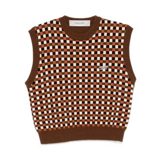 Golden Goose Truien & Vesten, Dames, Bruin, S, Roby Check Vest