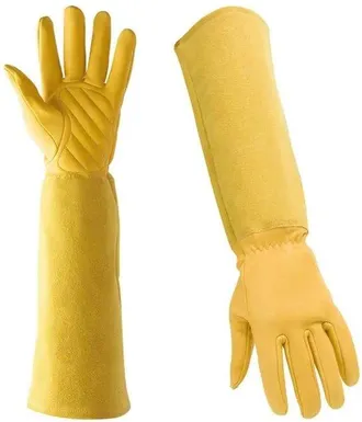 OEM Guantes De Jardiner&iacute;a - Manga Larga - Protecci&oacute;n Para El Trabajo - Transpirables Y Flexibles - 45 Cm De Largo - Amarillo