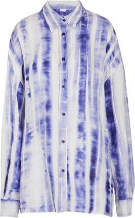 8 by YOOX PRINTED LINEN OVERSIZE SHIRT