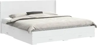 vidaXL Estructura De Cama Con Almacenamiento Y Cabecero Blanco Vidaxl