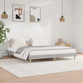 vidaXL Estructura De Cama Madera De Ingenier&iacute;a Gris Sonoma 200x200 Cm Vidaxl
